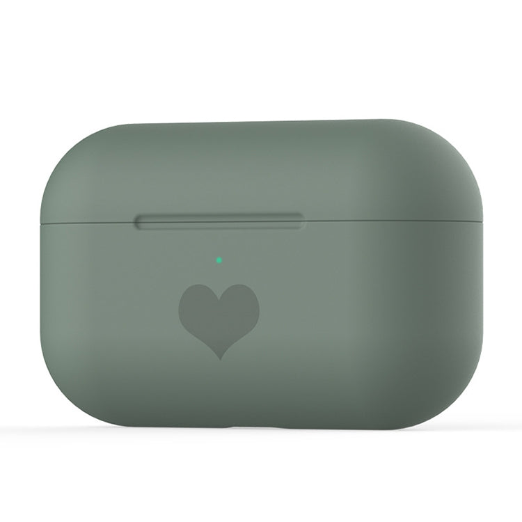 For AirPods Pro Love-heart Pattern Silicone Earphone Protective Case