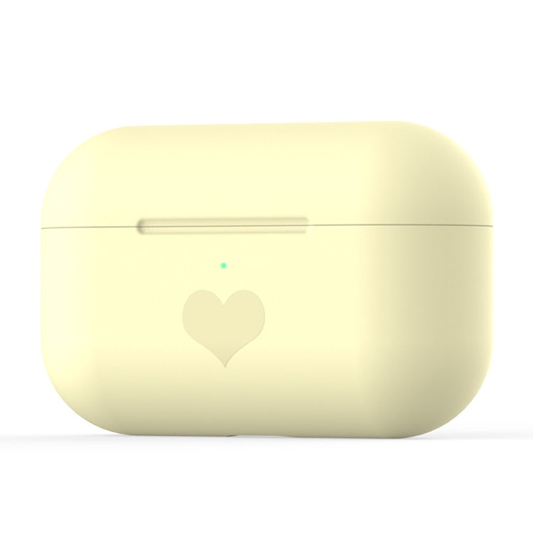 For AirPods Pro Love-heart Pattern Silicone Earphone Protective Case