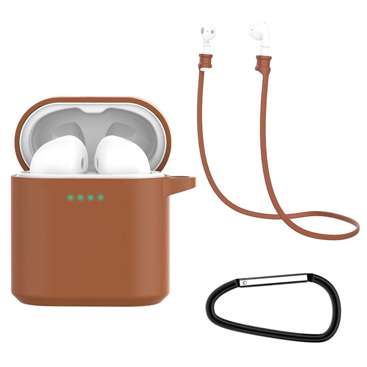 For Huawei Honor FlyPods / FlyPods Pro / FreeBuds2 / FreeBuds 3 in 1 Earphone Silicone Protective Case + Anti-lost Rope + Hook Set