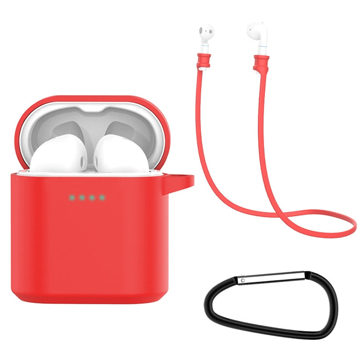 For Huawei Honor FlyPods / FlyPods Pro / FreeBuds2 / FreeBuds 3 in 1 Earphone Silicone Protective Case + Anti-lost Rope + Hook Set
