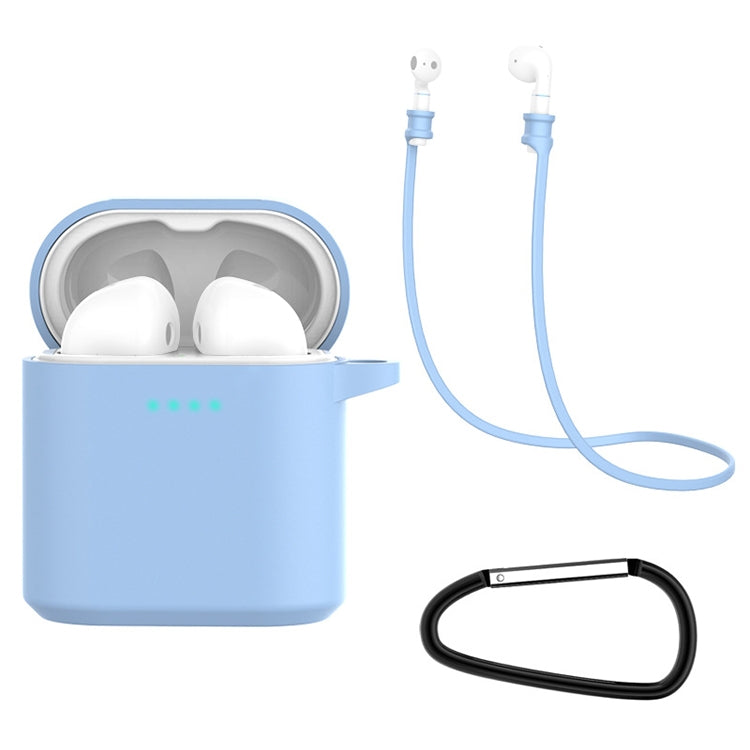 For Huawei Honor FlyPods / FlyPods Pro / FreeBuds2 / FreeBuds 3 in 1 Earphone Silicone Protective Case + Anti-lost Rope + Hook Set