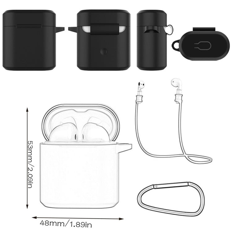 For Huawei Honor FlyPods / FlyPods Pro / FreeBuds2 / FreeBuds 3 in 1 Earphone Silicone Protective Case + Anti-lost Rope + Hook Set
