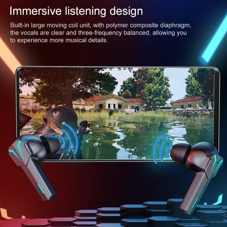 TWS32 TWS RGB Lights No Delay Gaming Bluetooth Earphone with Charging Box