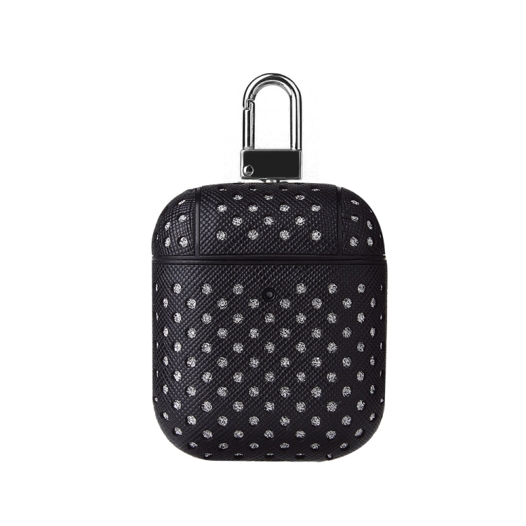 Ball Dot Flashing PU Leather + PC Wireless Bluetooth Earphone Protective Case for Apple AirPods 1 / 2, with Metal Buckle