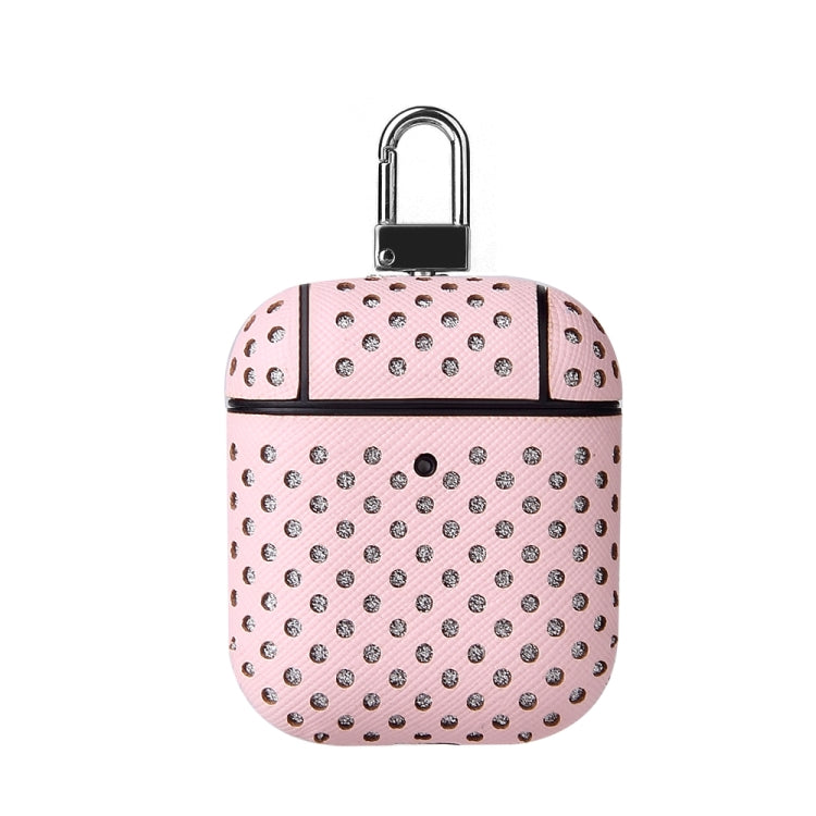 Ball Dot Flashing PU Leather + PC Wireless Bluetooth Earphone Protective Case for Apple AirPods 1 / 2, with Metal Buckle