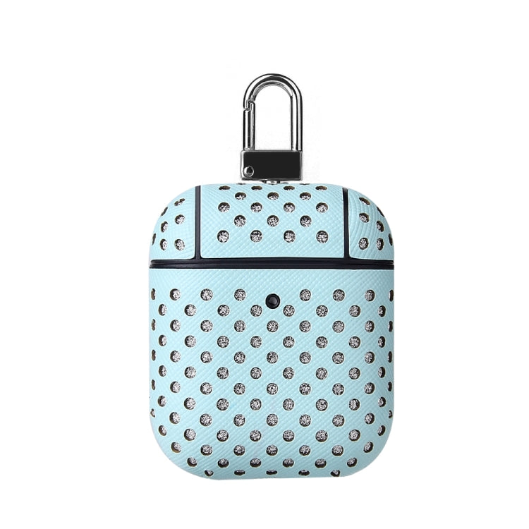 Ball Dot Flashing PU Leather + PC Wireless Bluetooth Earphone Protective Case for Apple AirPods 1 / 2, with Metal Buckle