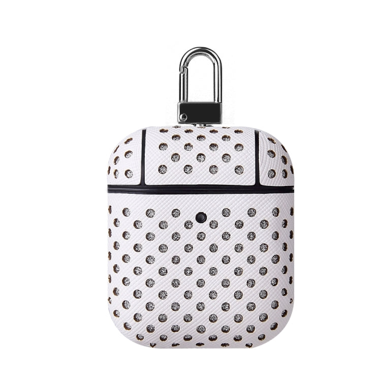 Ball Dot Flashing PU Leather + PC Wireless Bluetooth Earphone Protective Case for Apple AirPods 1 / 2, with Metal Buckle