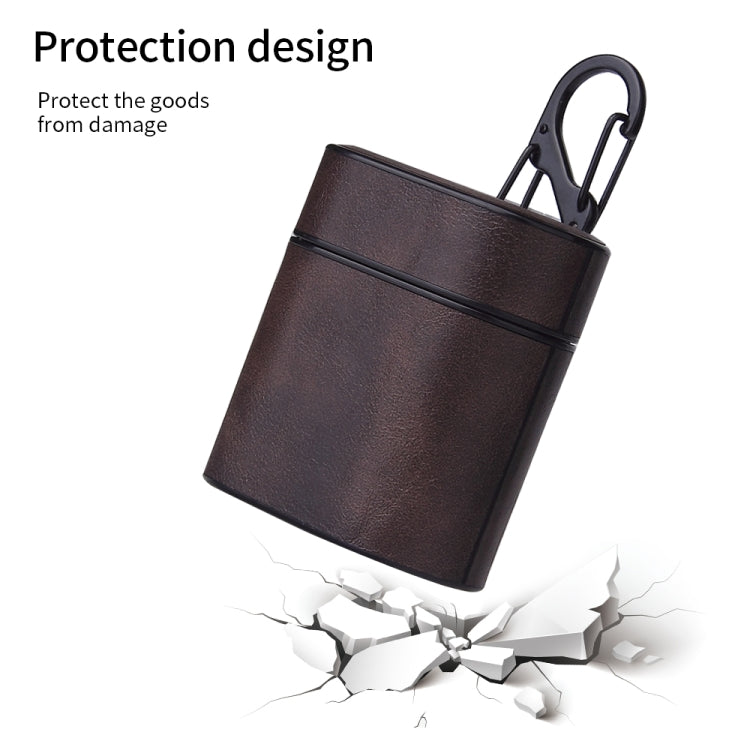 Business Retro Style PU Leather + PC Wireless Bluetooth Earphone Protective Case for Huawei Bluetooth Earphone, with Metal Buckle
