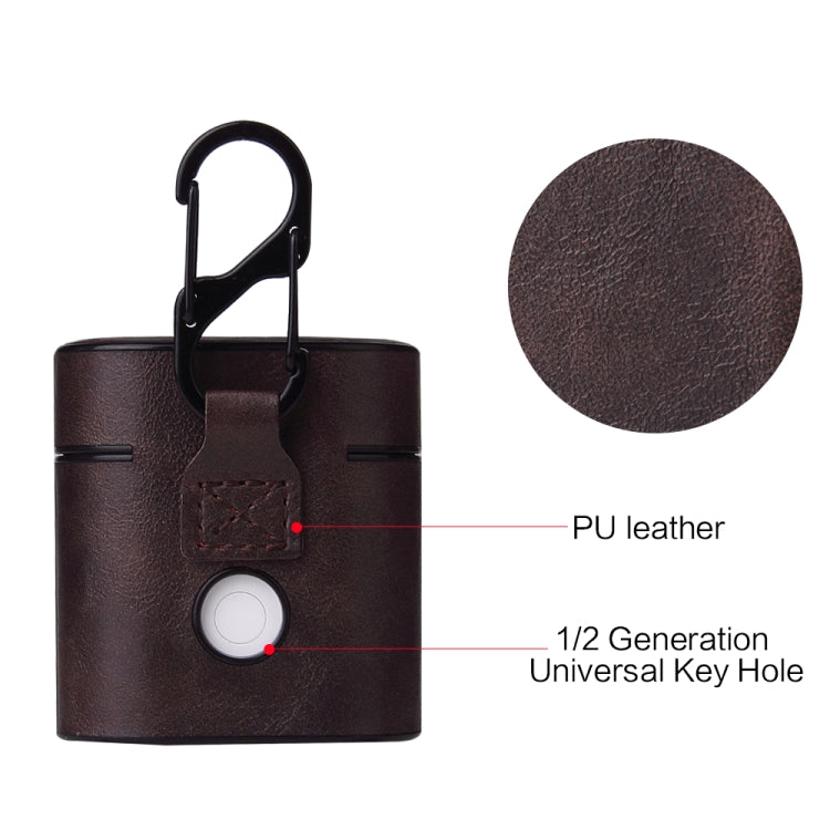 Business Retro Style PU Leather + PC Wireless Bluetooth Earphone Protective Case for Huawei Bluetooth Earphone, with Metal Buckle