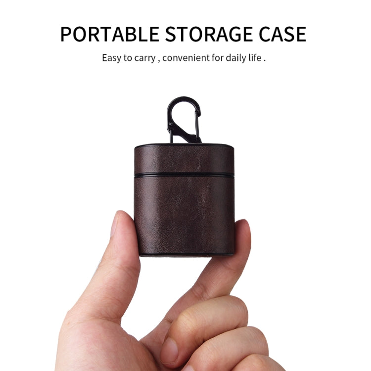 Business Retro Style PU Leather + PC Wireless Bluetooth Earphone Protective Case for Huawei Bluetooth Earphone, with Metal Buckle