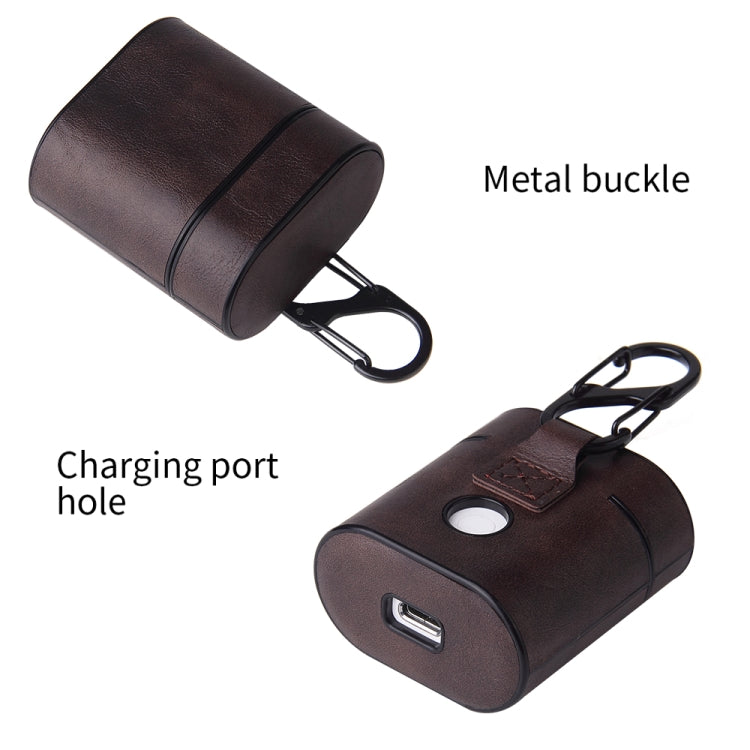 Business Retro Style PU Leather + PC Wireless Bluetooth Earphone Protective Case for Huawei Bluetooth Earphone, with Metal Buckle