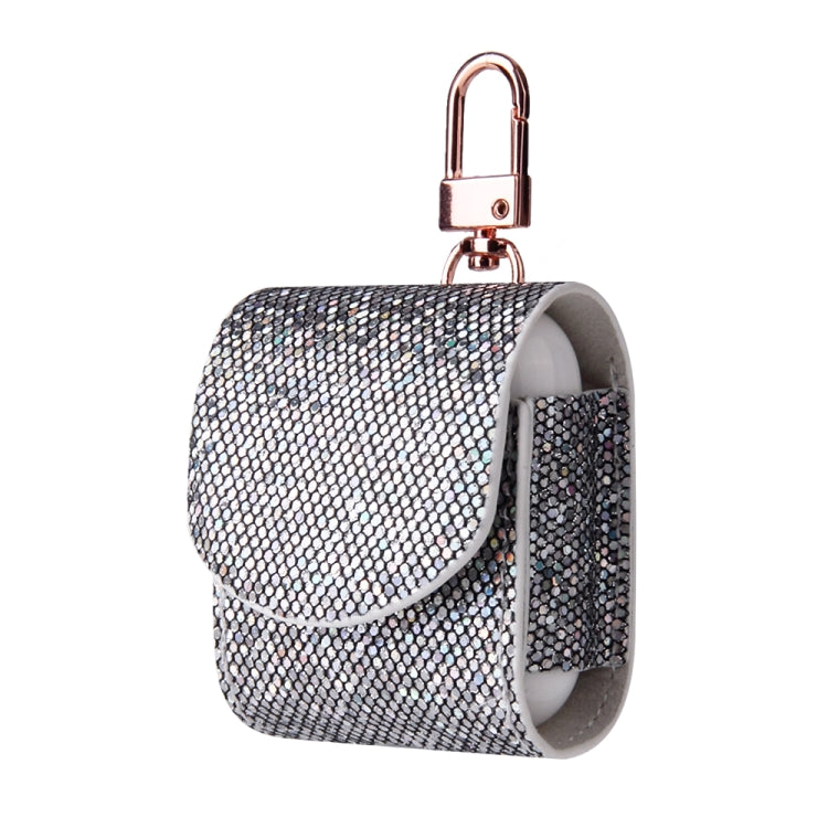 Sequined Flip PU Leather Wireless Bluetooth Earphone Protective Case for Apple AirPods 1 / 2, with Metal Buckle