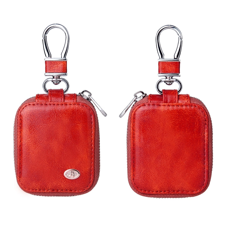 Business Casual Style Zipper PU Leather Wireless Bluetooth Earphone Protective Case for Apple AirPods 1 / 2, with Metal Buckle