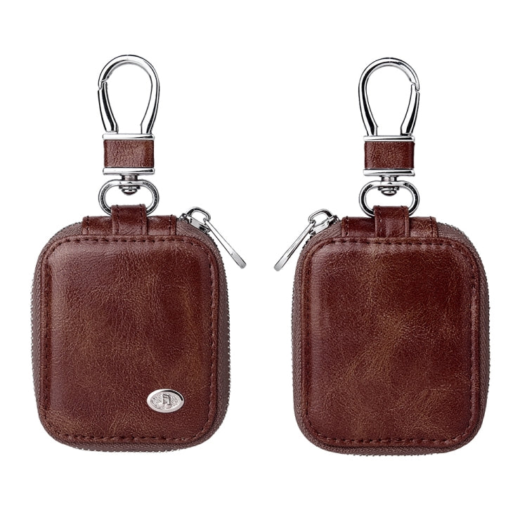 Business Casual Style Zipper PU Leather Wireless Bluetooth Earphone Protective Case for Apple AirPods 1 / 2, with Metal Buckle