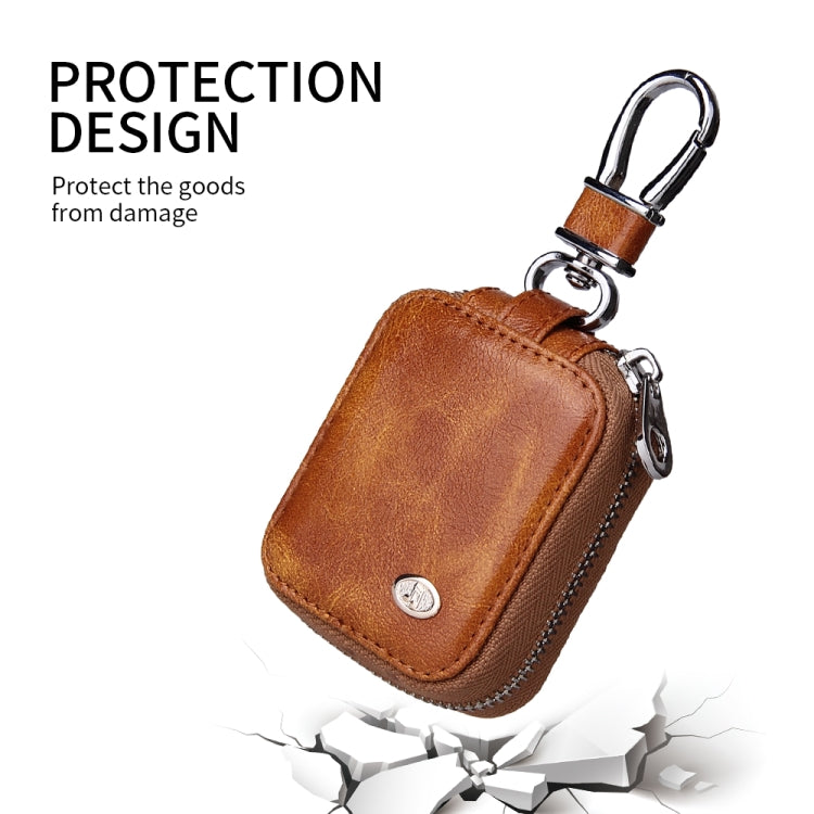 Business Casual Style Zipper PU Leather Wireless Bluetooth Earphone Protective Case for Apple AirPods 1 / 2, with Metal Buckle