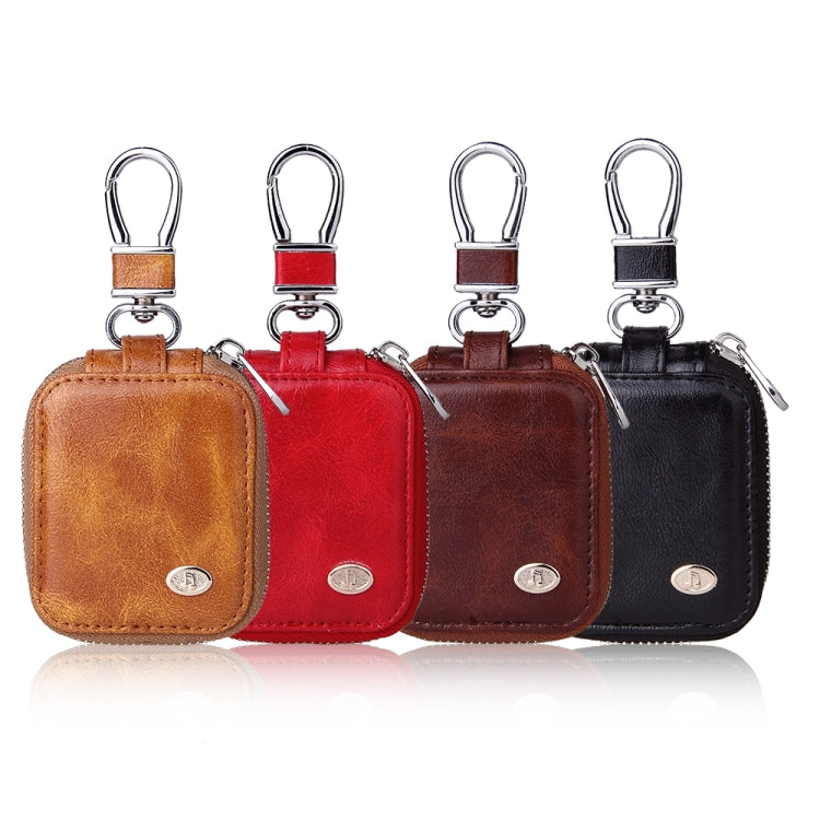 Business Casual Style Zipper PU Leather Wireless Bluetooth Earphone Protective Case for Apple AirPods 1 / 2, with Metal Buckle