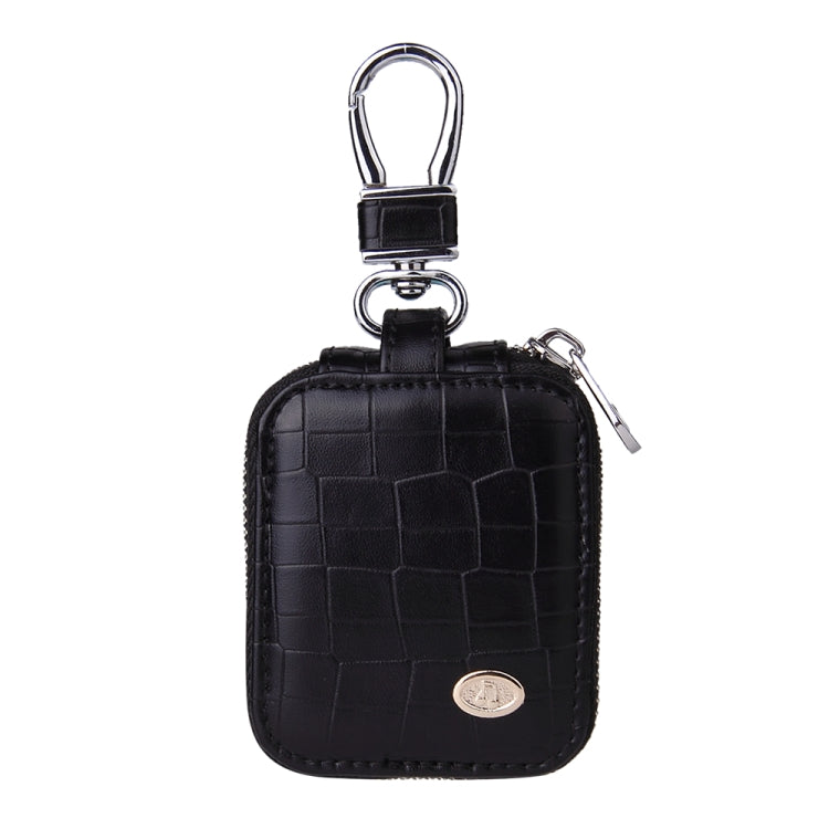Fashion Stone Pattern Zipper PU Leather Wireless Bluetooth Earphone Protective Case for Apple AirPods 1 / 2, with Metal Buckle