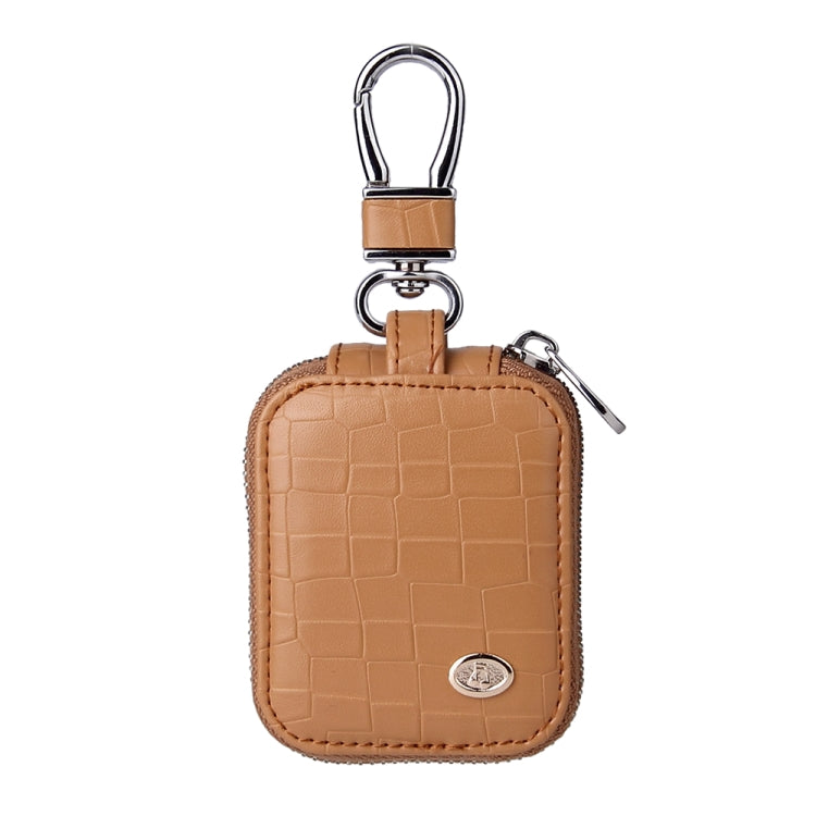 Fashion Stone Pattern Zipper PU Leather Wireless Bluetooth Earphone Protective Case for Apple AirPods 1 / 2, with Metal Buckle
