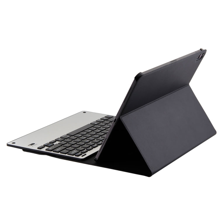 1198B Detachable Bluetooth 3.0 Aluminum Alloy Keyboard + Lambskin Texture Leather Tablet Case for iPad Pro 12.9 inch (2018), with Magnetic Charging / Sleep Function (Black)