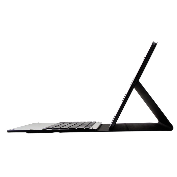 1198B Detachable Bluetooth 3.0 Aluminum Alloy Keyboard + Lambskin Texture Leather Tablet Case for iPad Pro 12.9 inch (2018), with Magnetic Charging / Sleep Function (Black)