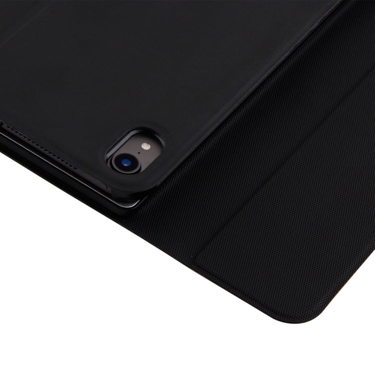 1198B Detachable Bluetooth 3.0 Aluminum Alloy Keyboard + Lambskin Texture Leather Tablet Case for iPad Pro 12.9 inch (2018), with Magnetic Charging / Sleep Function (Black)