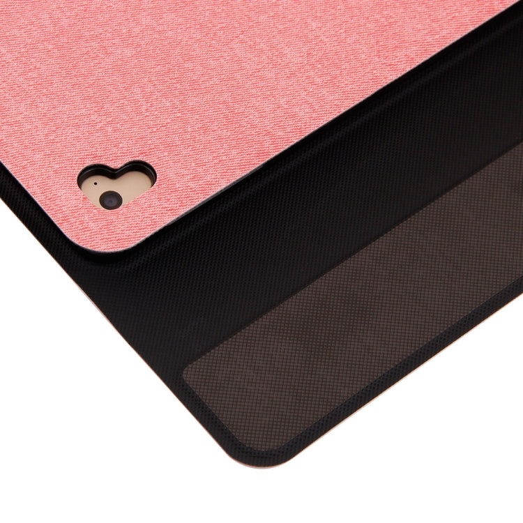 3018 Detachable Bluetooth 3.0 Aluminum Alloy Keyboard + Imitation Cloth Texture Leather Tablet Case for iPad Air / Air 2 / iPad Pro 9.7 inch, with Sleep / Water Repellent Function(Pink)