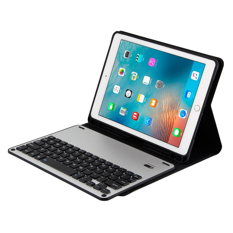 FT-1038E Detachable Bluetooth 3.0 Aluminum Alloy Keyboard + Lambskin Texture Leather Tablet Case for iPad Air / Air 2 / iPad Pro 9.7 inch, with Pen Slot / Water Repellent / Three-gear Angle Adjustment / Magnetic / Sleep Function