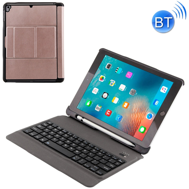 T-201 Detachable Bluetooth 3.0 Ultra-thin Keyboard + Lambskin Texture Leather Tablet Case for iPad Air / Air 2 / iPad Pro 9.7 inch, Support Multi-angle Adjustment