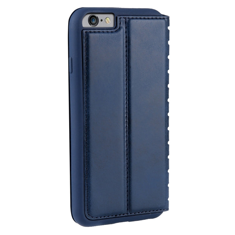 For iPhone 6 & 6s PU Retro Texture with Absorption Horizontal Flip Leather Case with Holder & Card Slots
