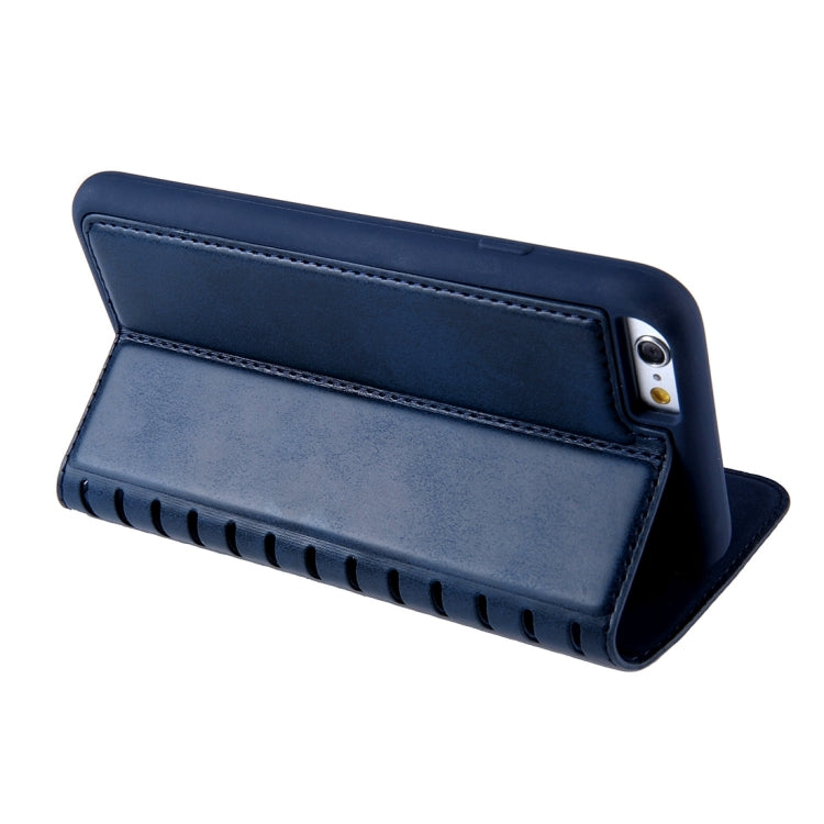 For iPhone 6 & 6s PU Retro Texture with Absorption Horizontal Flip Leather Case with Holder & Card Slots