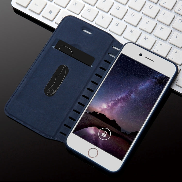 For iPhone 6 & 6s PU Retro Texture with Absorption Horizontal Flip Leather Case with Holder & Card Slots