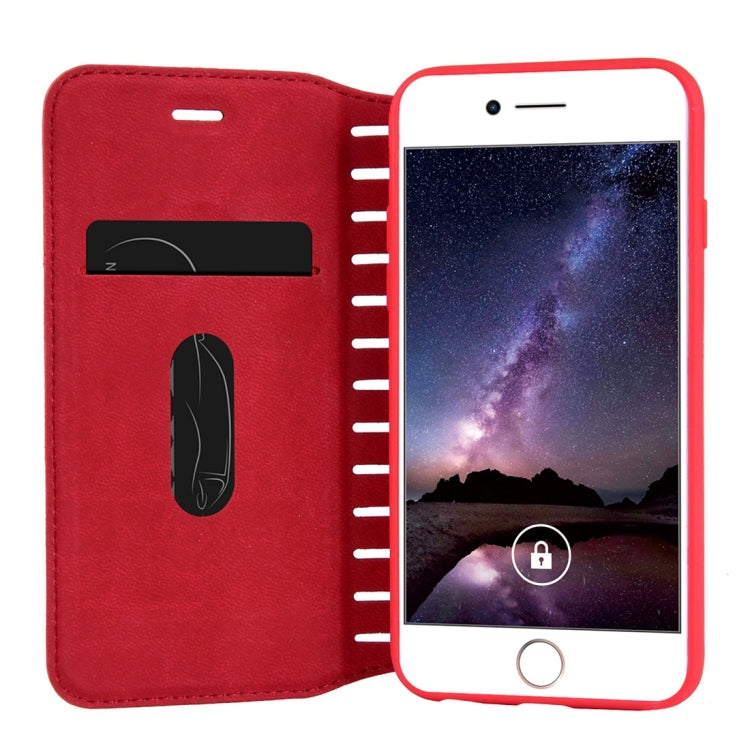 For iPhone 6 & 6s PU Retro Texture with Absorption Horizontal Flip Leather Case with Holder & Card Slots