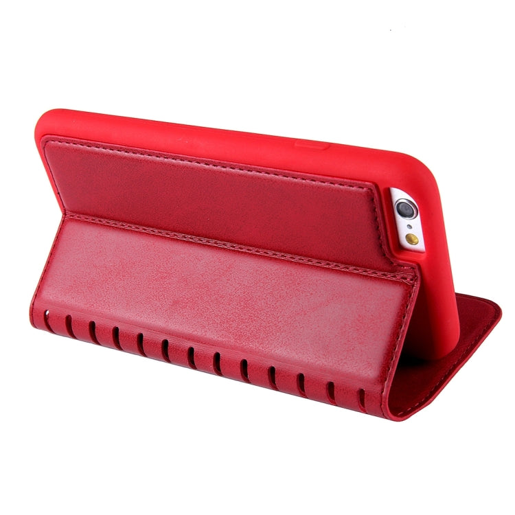 For iPhone 6 & 6s PU Retro Texture with Absorption Horizontal Flip Leather Case with Holder & Card Slots