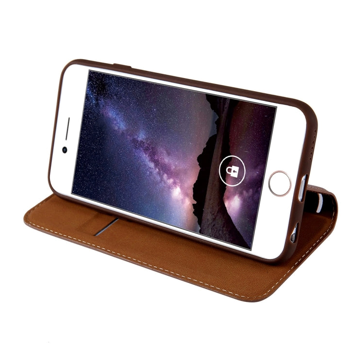 For iPhone 6 & 6s PU Retro Texture with Absorption Horizontal Flip Leather Case with Holder & Card Slots