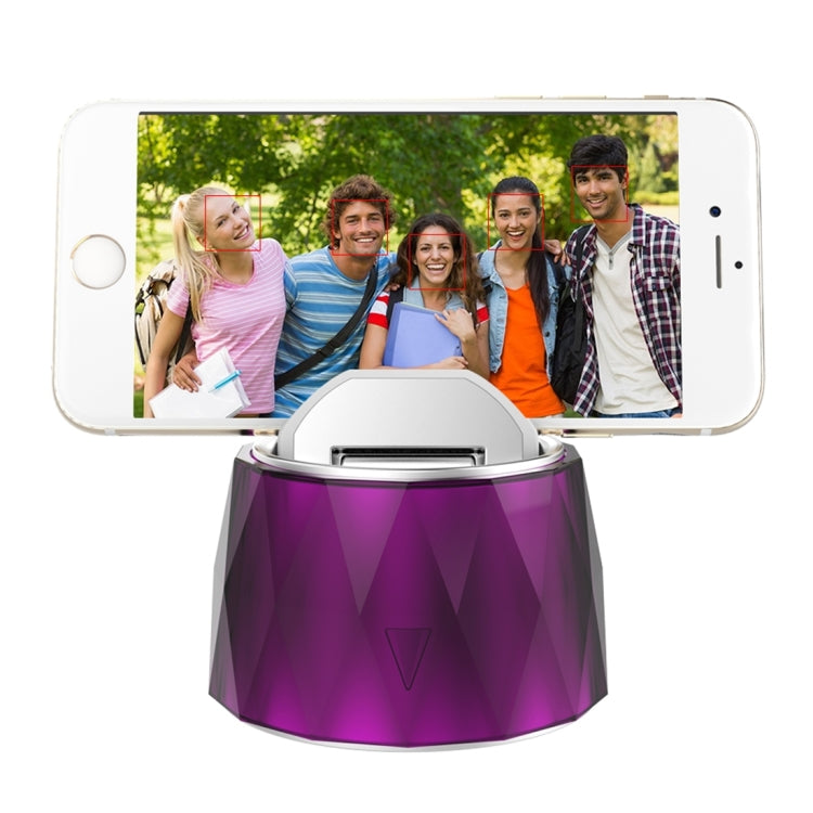 Q1 360 Degrees Rotation Smart Wireless Bluetooth Remote Shutter Self-timer Selfie Robot with Power Bank Function for Android & iOS Phones(Purple)