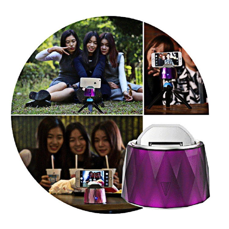 Q1 360 Degrees Rotation Smart Wireless Bluetooth Remote Shutter Self-timer Selfie Robot with Power Bank Function for Android & iOS Phones(Purple)