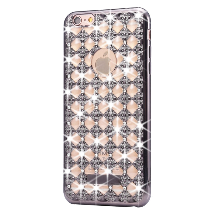 For iPhone 6 & 6s Agate & Diamond Encrusted Electroplating TPU Protective Back Cover Case