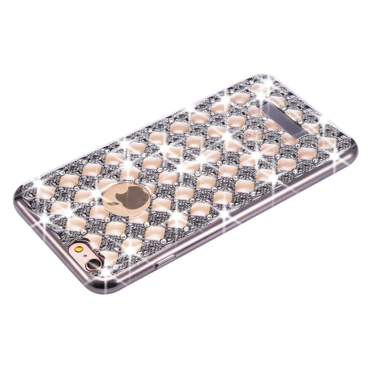 For iPhone 6 & 6s Agate & Diamond Encrusted Electroplating TPU Protective Back Cover Case