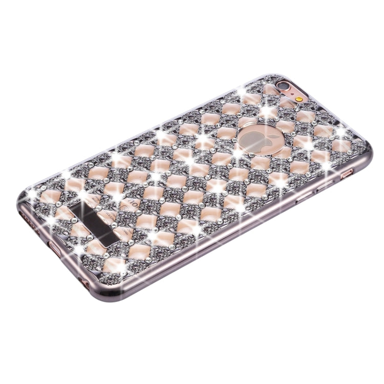 For iPhone 6 & 6s Agate & Diamond Encrusted Electroplating TPU Protective Back Cover Case