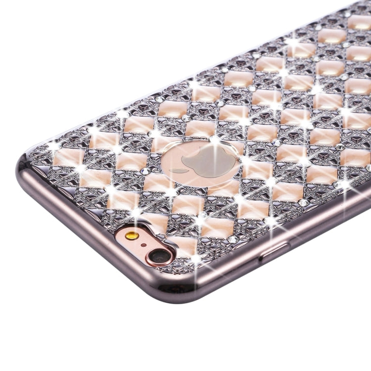 For iPhone 6 & 6s Agate & Diamond Encrusted Electroplating TPU Protective Back Cover Case