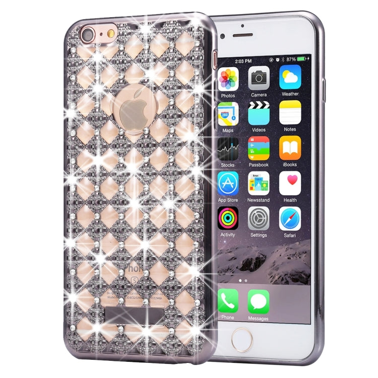 For iPhone 6 & 6s Agate & Diamond Encrusted Electroplating TPU Protective Back Cover Case