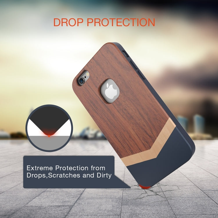 SLiCOO Nature Series for iPhone 6 & 6s Rose Wood + TPU Protective Case(Coffee)