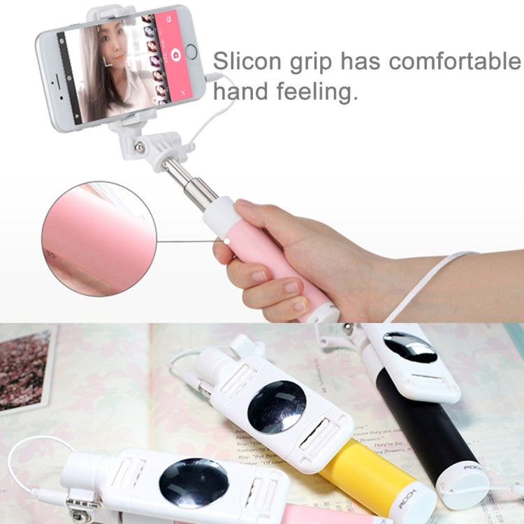 ROCK Mini Wire Controlled Monopod Folding Extendable Handheld Pocket Holder Selfie Stick, For iPhone, Samsung, HTC, LG, Sony, Huawei, Lenovo, Xiaomi and other Smartphones(Pink)