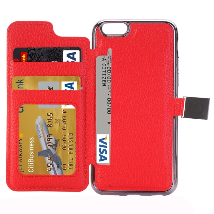 For iPhone 6 & 6s Litchi Texture Horizontal Flip Leather Case with Holder & Card Slots