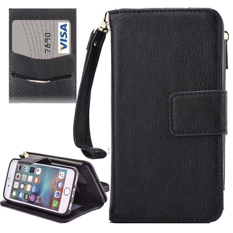 For iPhone 6 & 6s Business Wallet Style Horizontal Flip Leather Case with Photo Frame & Holder & Card Slots & Lanyard
