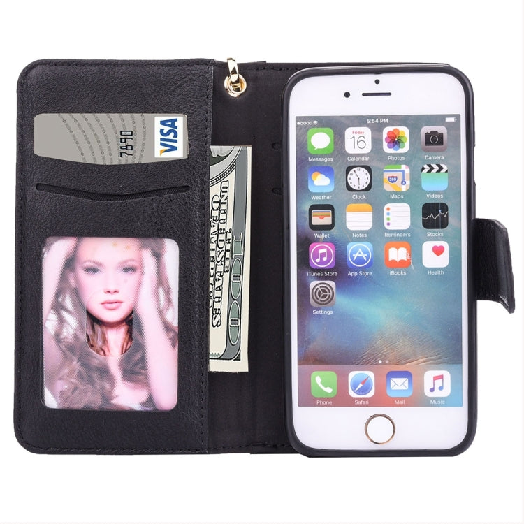 For iPhone 6 & 6s Business Wallet Style Horizontal Flip Leather Case with Photo Frame & Holder & Card Slots & Lanyard