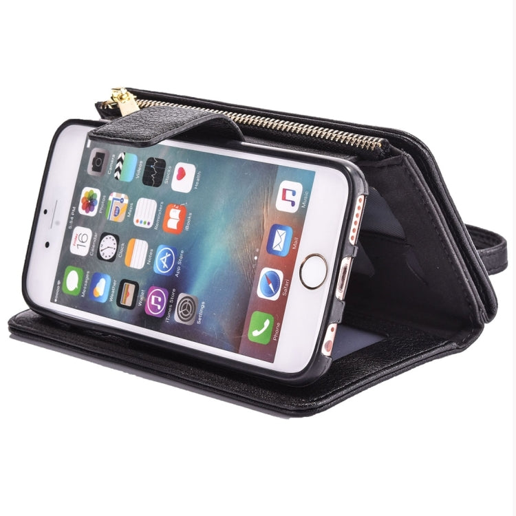 For iPhone 6 & 6s Business Wallet Style Horizontal Flip Leather Case with Photo Frame & Holder & Card Slots & Lanyard