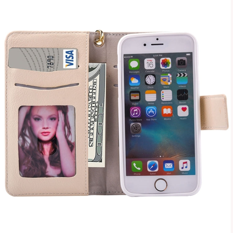 For iPhone 6 & 6s Business Wallet Style Horizontal Flip Leather Case with Photo Frame & Holder & Card Slots & Lanyard