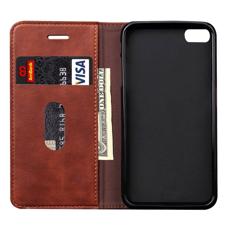 For iPhone 6 & 6s Retro Crazy Horse Texture Magnetic Adsorption Horizontal Flip Leather Case with Card Slot & Holder & Wallet