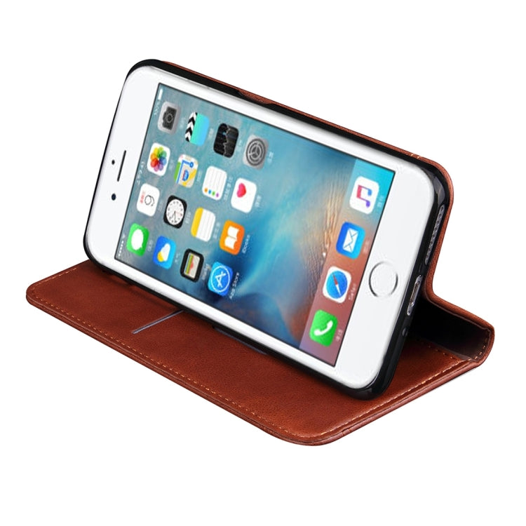 For iPhone 6 & 6s Retro Crazy Horse Texture Magnetic Adsorption Horizontal Flip Leather Case with Card Slot & Holder & Wallet